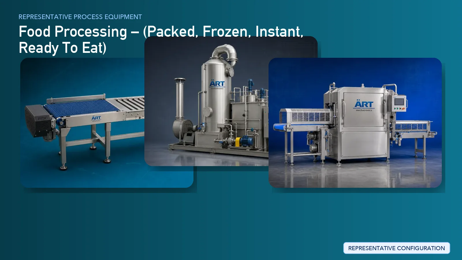 Representative Food Processing process equipment by ART Mechatronics