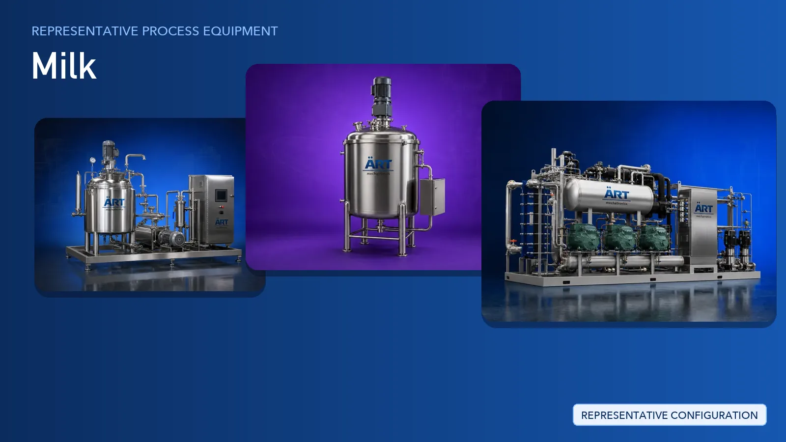 Representative Milk process equipment by ART Mechatronics