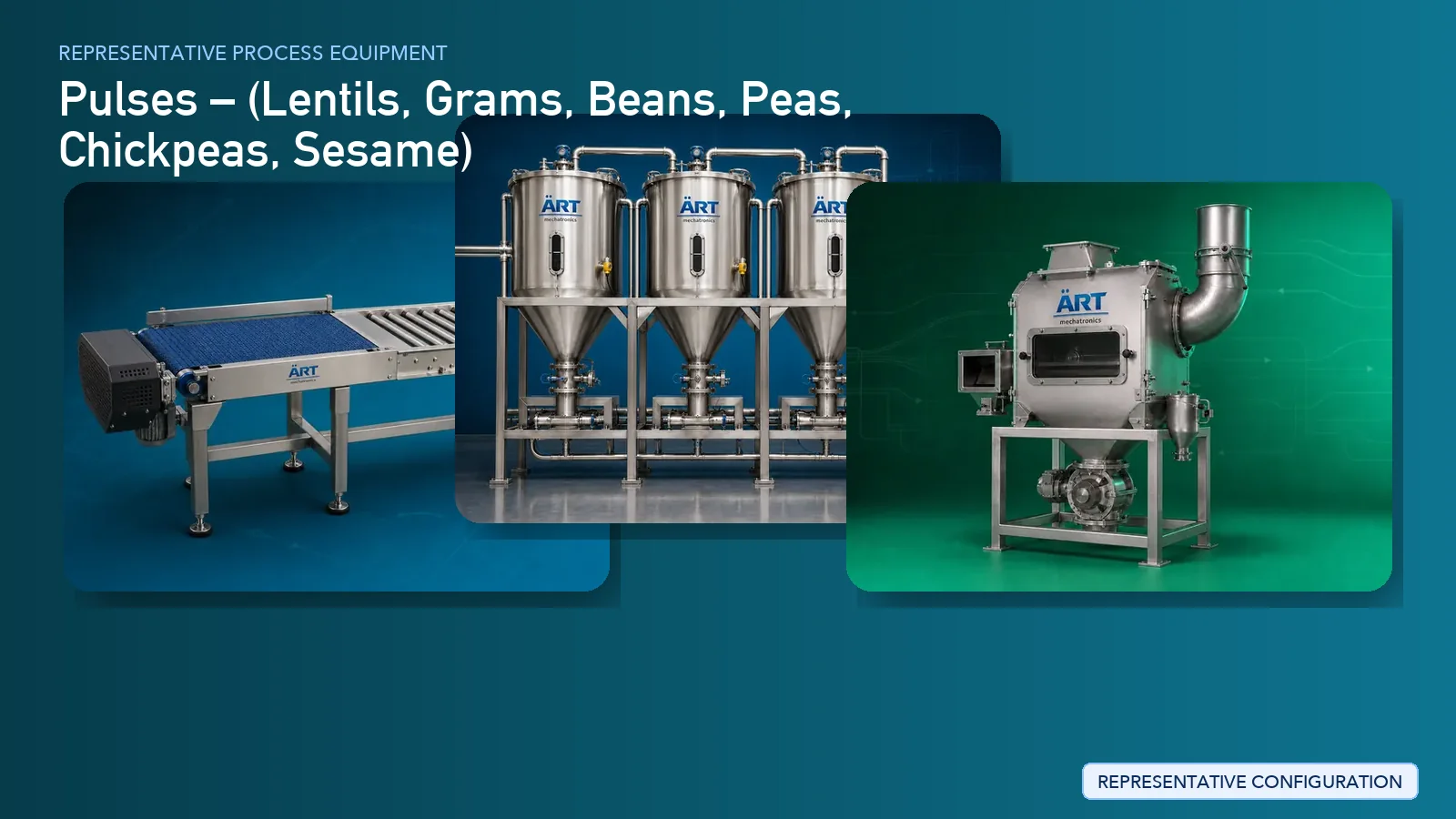 Representative Pulses Processing Plant & Machinery Solutions process equipment by ART Mechatronics