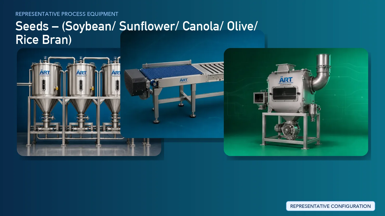 Representative Seed Processing Plant & Machinery Solutions process equipment by ART Mechatronics