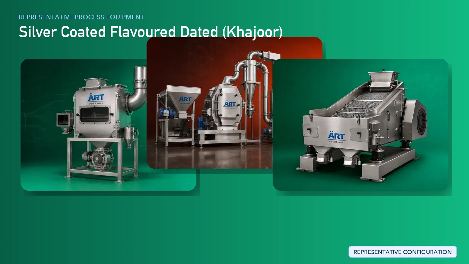 Representative Silver Coated Flavoured Dated process equipment by ART Mechatronics