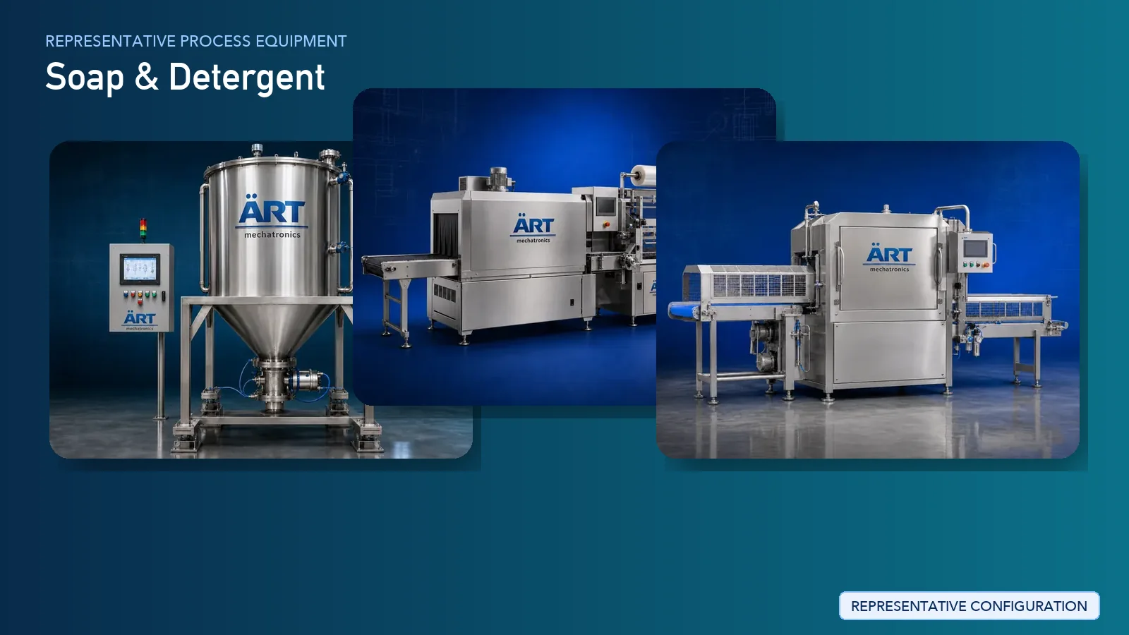 Representative Soap & Detergent process equipment by ART Mechatronics