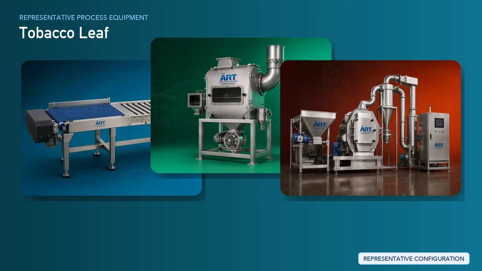 Representative Tobacco Leaf process equipment by ART Mechatronics