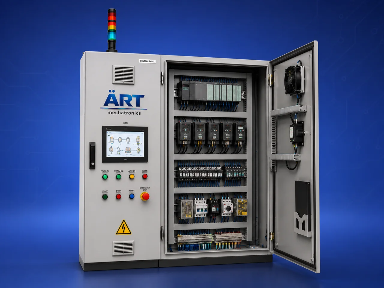 ART centralised automatic PLC control panel with direct A.R.T. branding